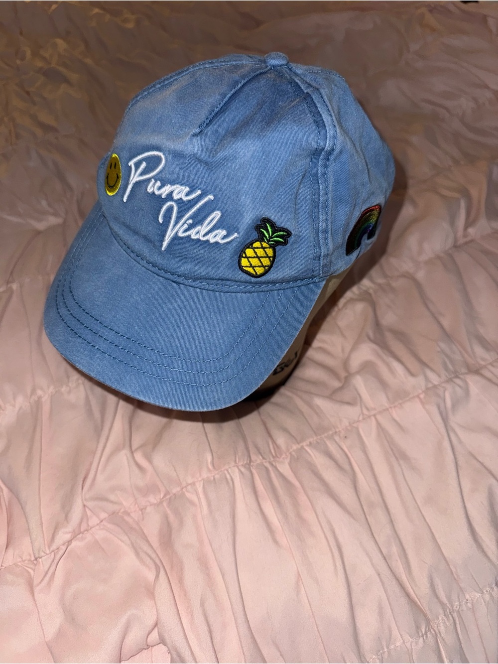 Pura Vida Light Blue Pineapple Patch Hat costa rica